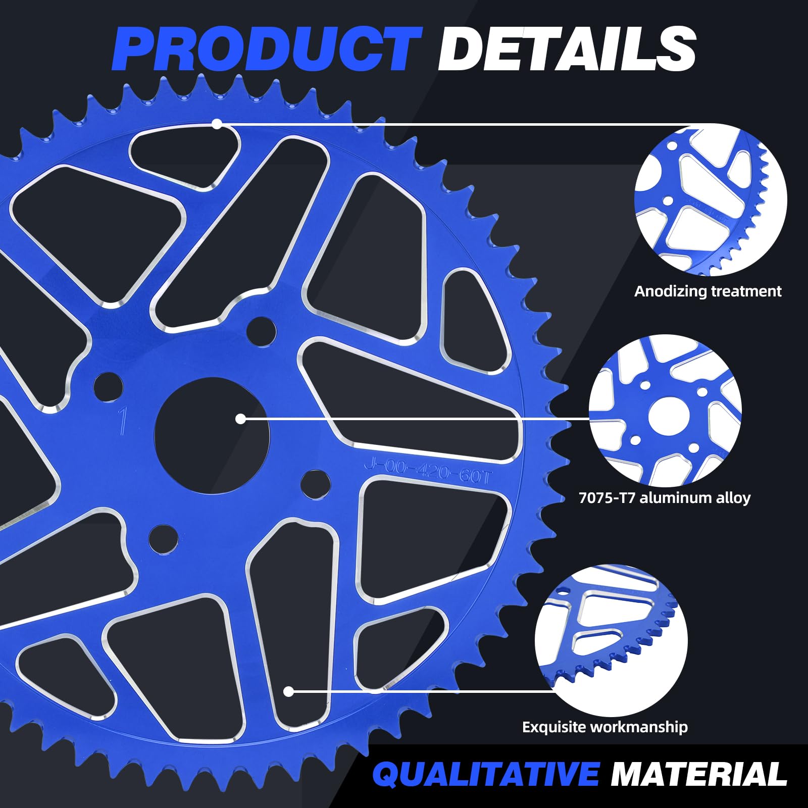 60T 420 Chain Sprocket For Mini Bike & Go Kart - 40mm Rear Drive Wheel For CT200U, Baja Warrior, Predator 212cc