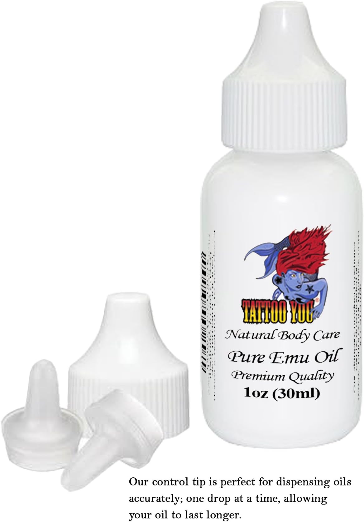 Tattoo You Pure Emu Oil, 1 Ounce Plastic Dropper, Tattoo Aftercare Products