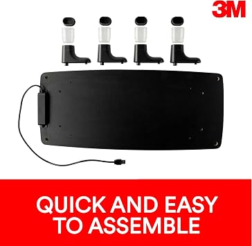 3M Adjustable Monitor Stand with 4-Port USB Hub, Black, Great for Computer Monitors, Laptops, TVs, Speakers, Printers and More
