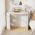 Tangkula Small Computer Desk, 36 Inch Home Office Desk with Bookshelf, Student Teen Study Writing Desk, Modern Simple Laptop Workstation, Vanity Table for Small Space (White)