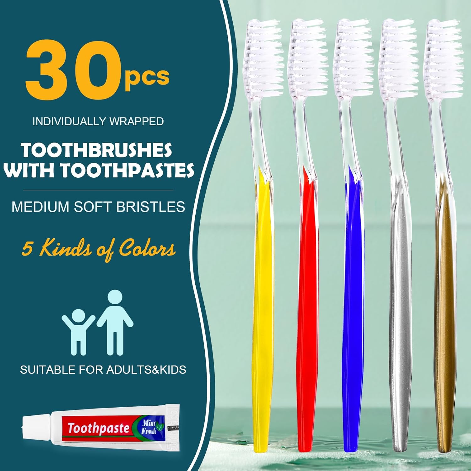 Disposable Toothbrush with Tootaste Bulk, Travel Tootaste, Bulk