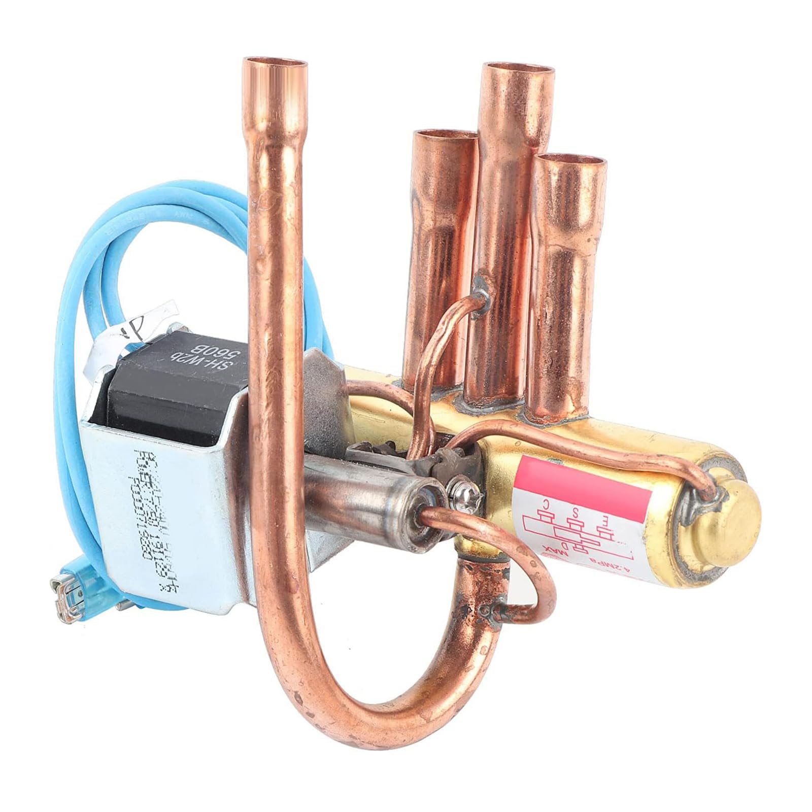 Geavonyg Four Way Valves with Coil Air Conditioning Components Refrigeration Service Maintenance Accessory