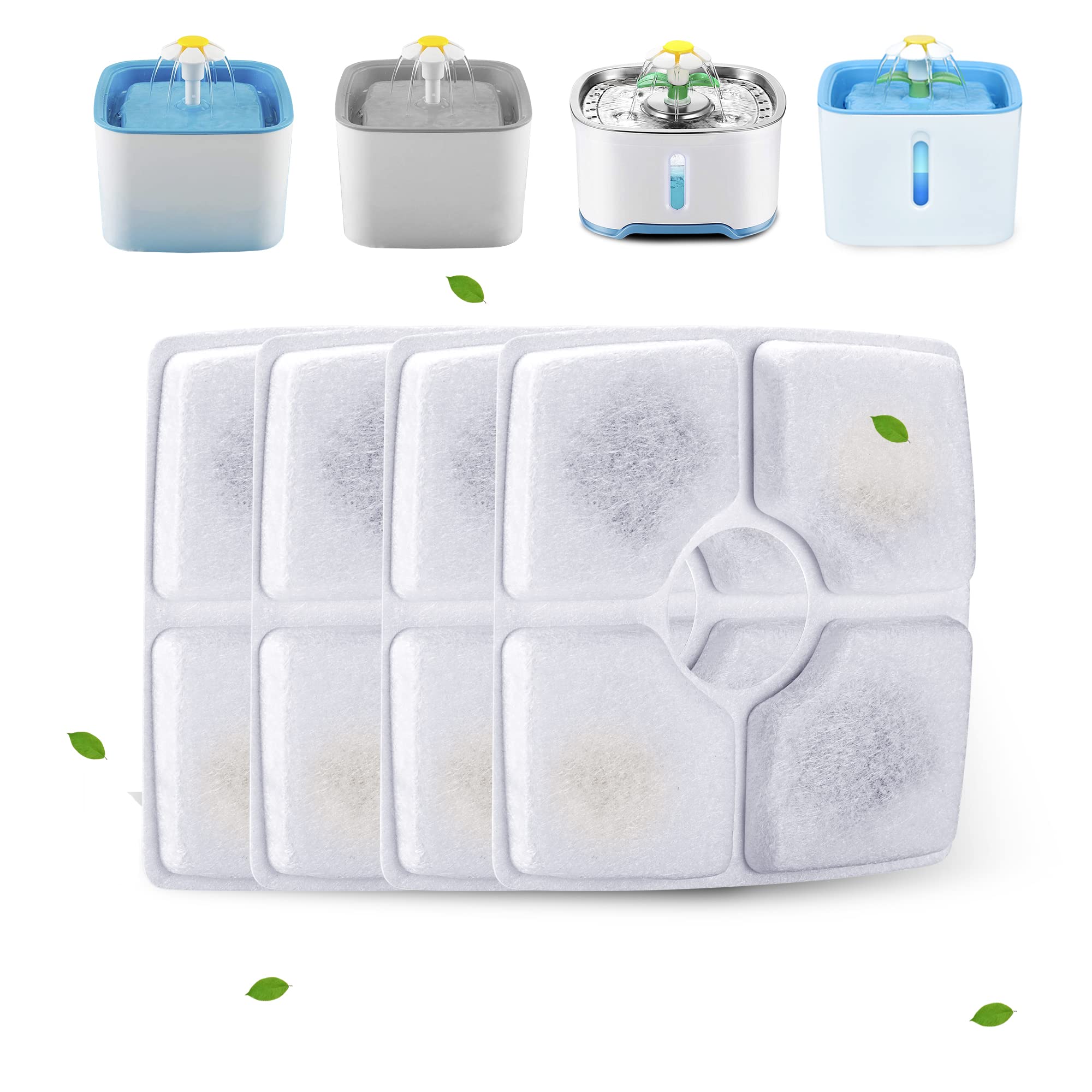 Cat Water Fountain Filters, Cirfifth Cat Fountain Filter Replacement, for Square Cat Water Fountain Inside (4 Pack)