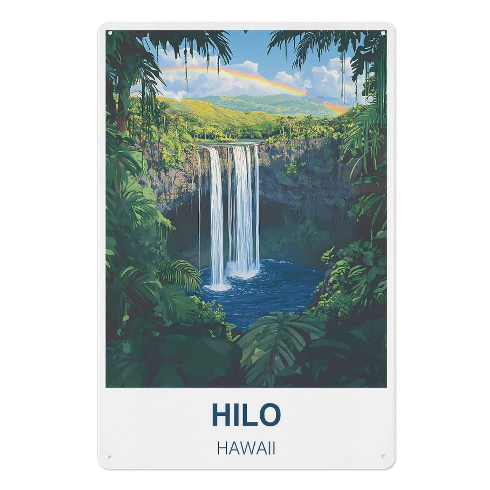 Hawaii Retro Design Tin Painting Vintage Tin Sign 08x12inch(20x30cm) Wall Art for Home Office Bedroom Living Room Cafes Wall Decor