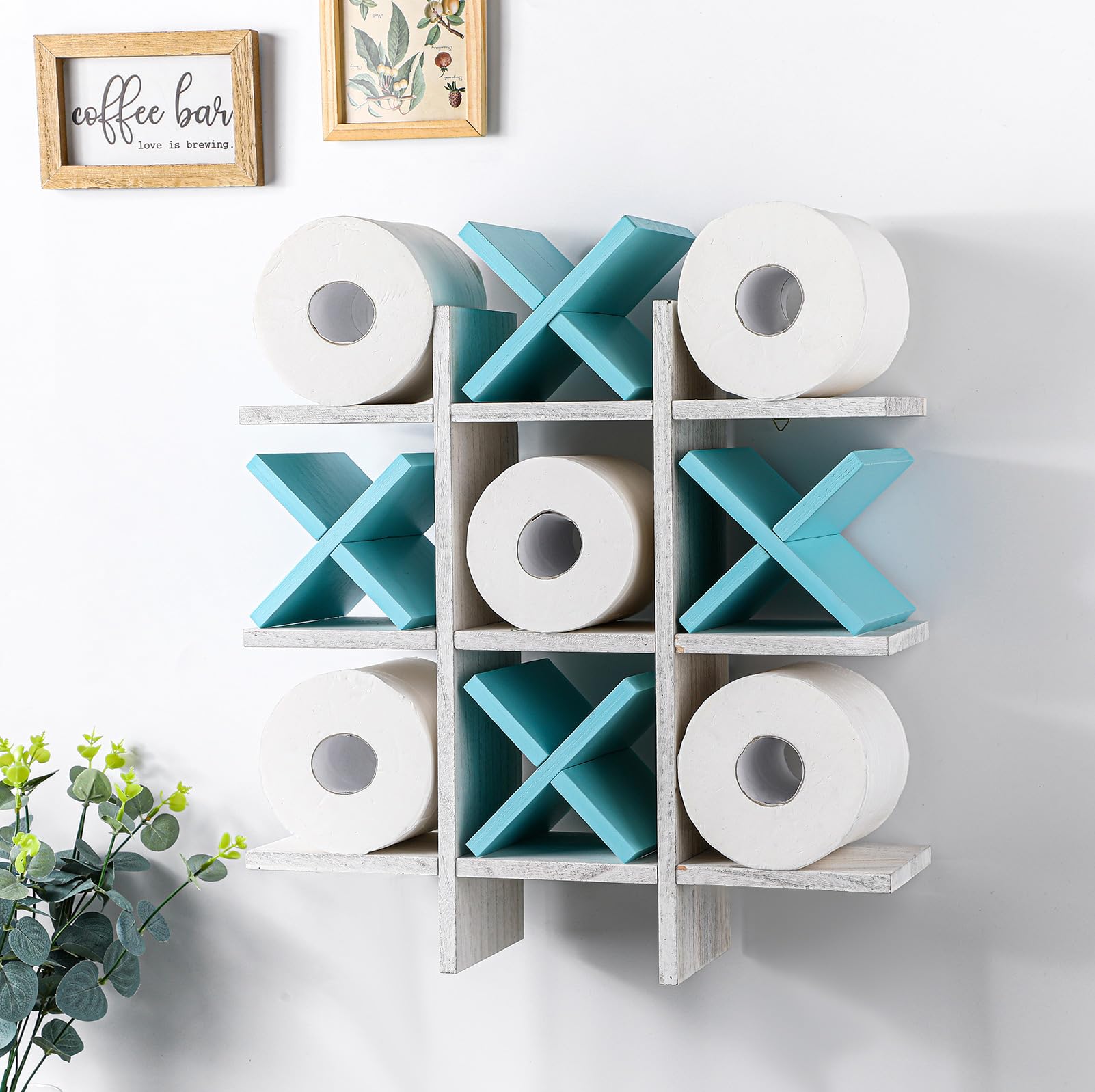 Weysat Tic Tac Toe Toilet Paper Holder,Black, Dark Brown — Amazon image 24