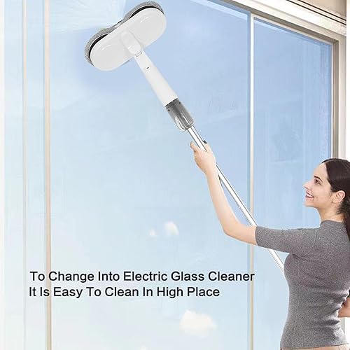 Miniatura 5 de SUNGOOYUE Trapeador eléctrico inalámbrico, limpiador giratorio recargable por USB con recipiente de agua grande y luz LED para limpieza de suelos