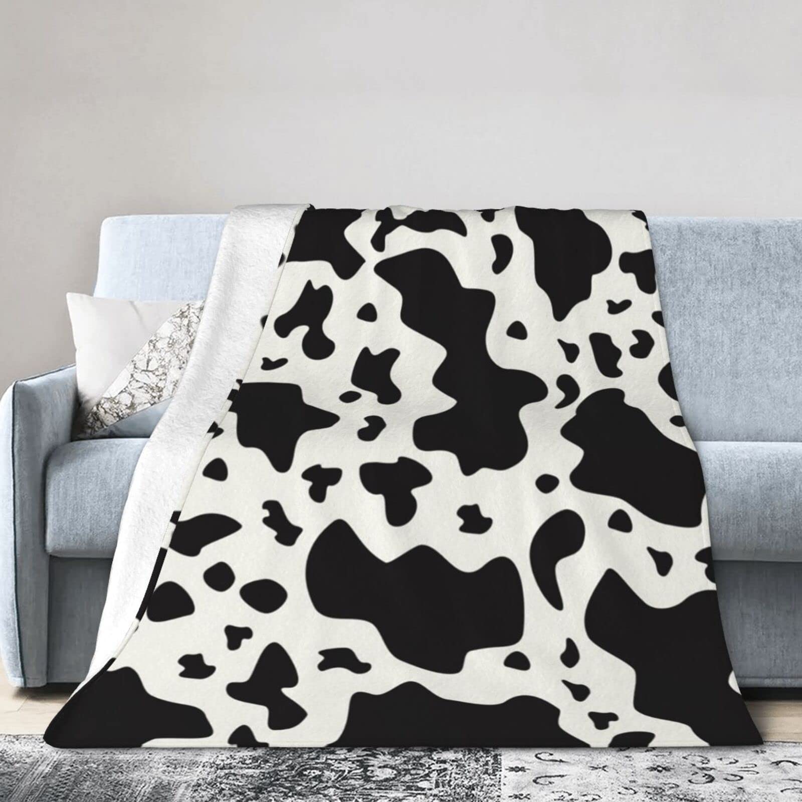 Lsjuee Throw Blanket Cows Warm Cozy Soft Lightweight Flannel Fleece Blanket for Bedroom Sofa Room Home Decorative Fuzzy Blanket