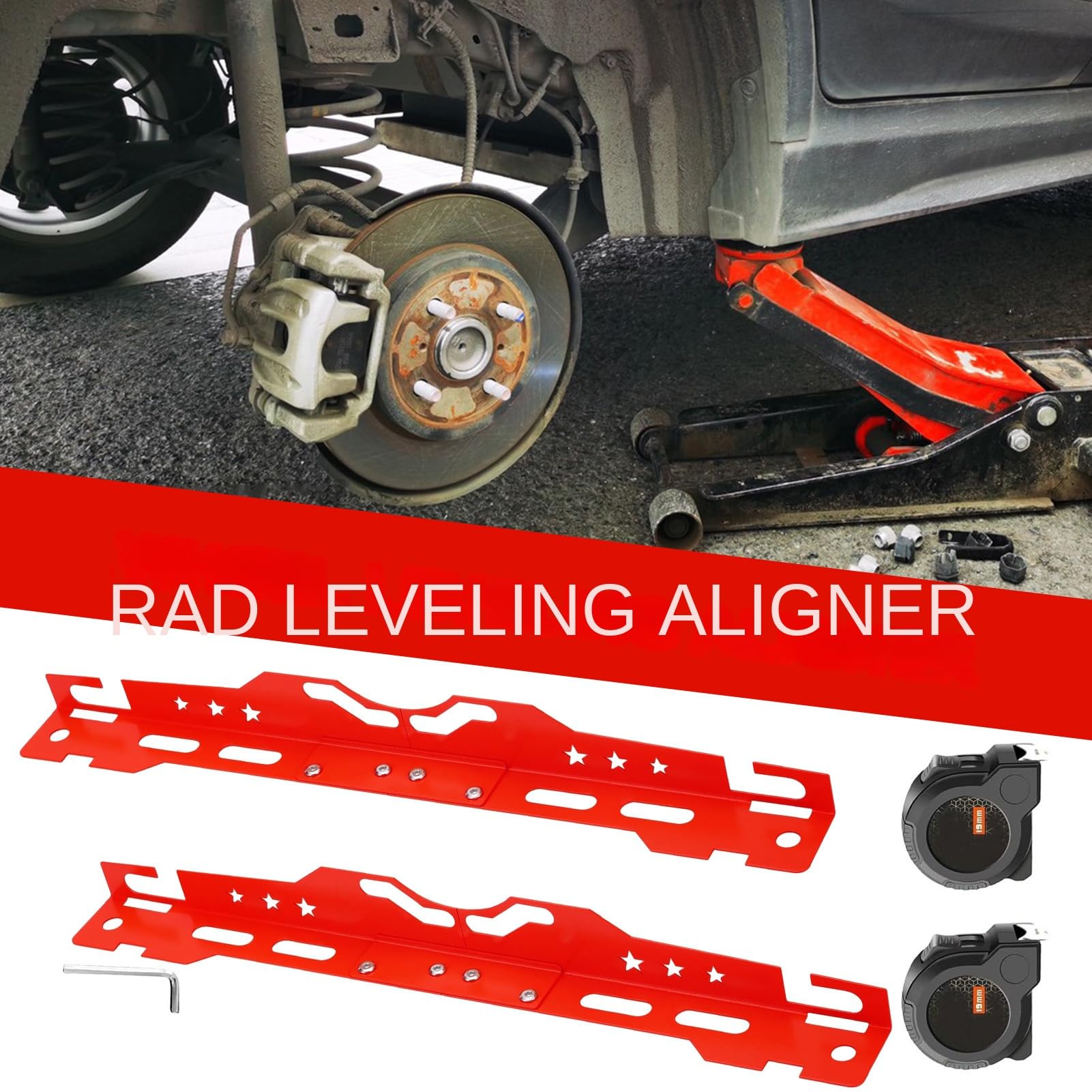 Kit Completo Alineación Ruedas Kit Placas Dispositivo Neumáticos | Herramienta Alineación Neumáticos Tamaño Preciso para Coches, Camiones, Vehículos, Talleres, Garajes