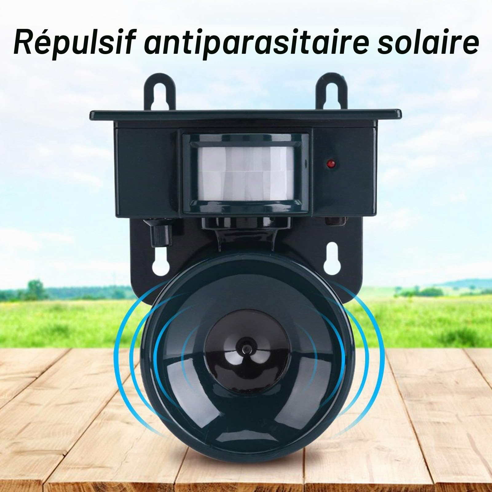 Tonysa ultrasonique ultrasonique d'oiseau, capteur de Mouvement actionné Solaire PIR Répulsif ultrasonique de ravageur Bird Dog Cat Mouse Chaser pour