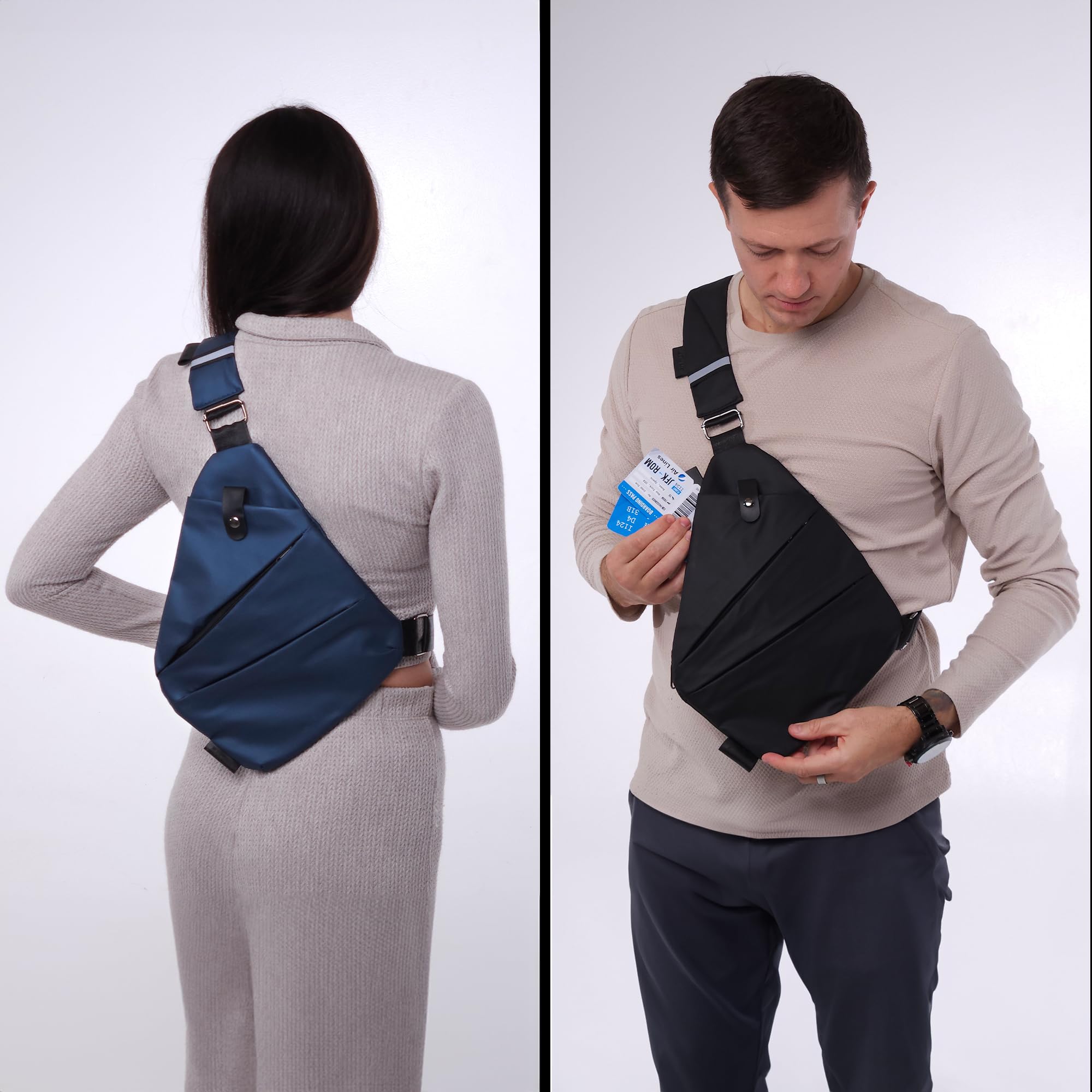 MEIION Sac bandoulière anti-vol Farvello Sac à bandoulière léger et sécurisé avec poches multiples, pour les voyages, homme et femme, sac anti-vol pratique pour une utilisation quotidienne