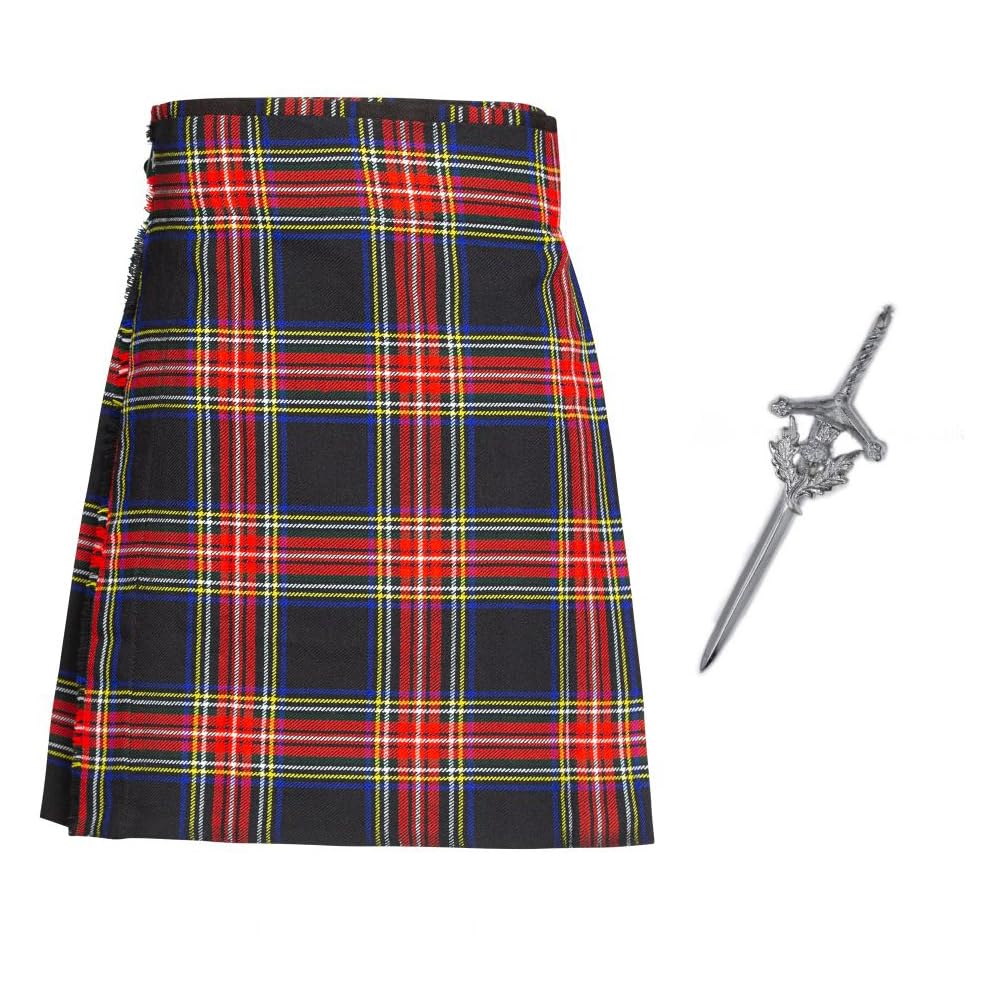 The Scotland Kilt Company Men's Budget 5 Yard Kilt - Stewart Tartan - Casual Party Classic Scottish Outfit - 40”