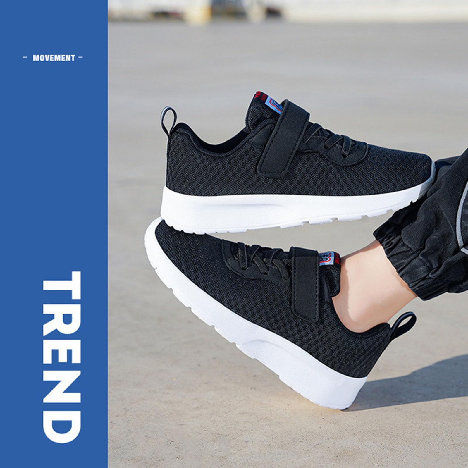 Scarpe da Ginnastica Bambino Ragazza Ragazzo 28-40 EU con Chiusura Strappo e Rete Traspirante Sneake Sportive Leggere Confort All'Aperto con Supporto Plantare per Trekking Basket