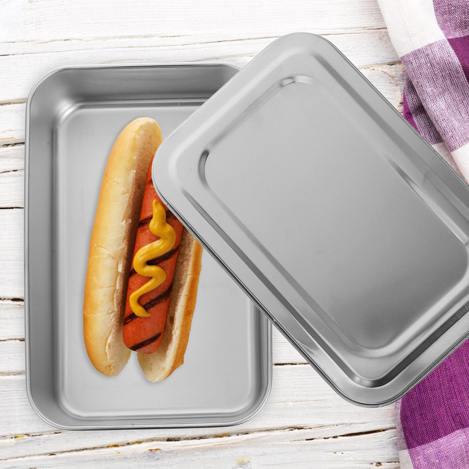 IMIKEYA Caja de Almuerzo Cuadrada de Acero Inoxidable 304, 1000 Ml