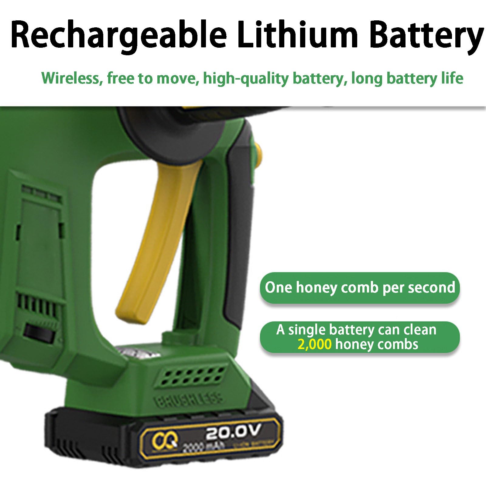 Elektryczny ekstraktor miodu, miodarka elektryczna z ładowarką, bezszczotkowa ręczna elektryczna wytrząsarka do pszczół, ładowalna wytrząsarka do ula, bateria * 1 (Battery*2)