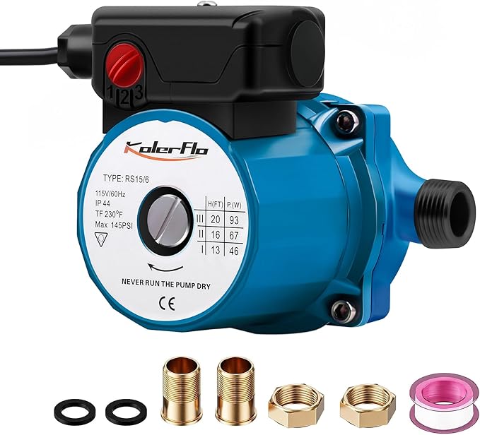 KOLERFLO 115V Water Recirculating Pump 3/4 Inch Circulating Water Pump