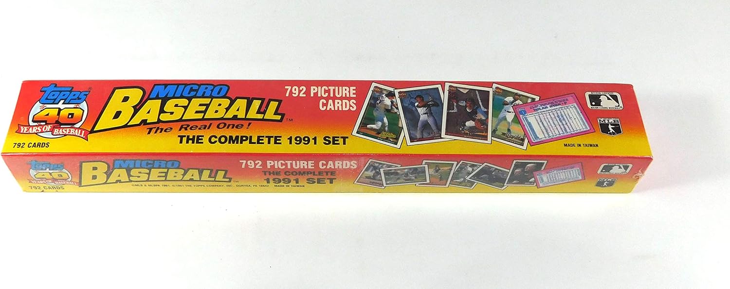 1991 Topps Baseball Micro Factory Set, 792 card set. The factory plastic wrap still surrounds the box such that the cards are untouched.