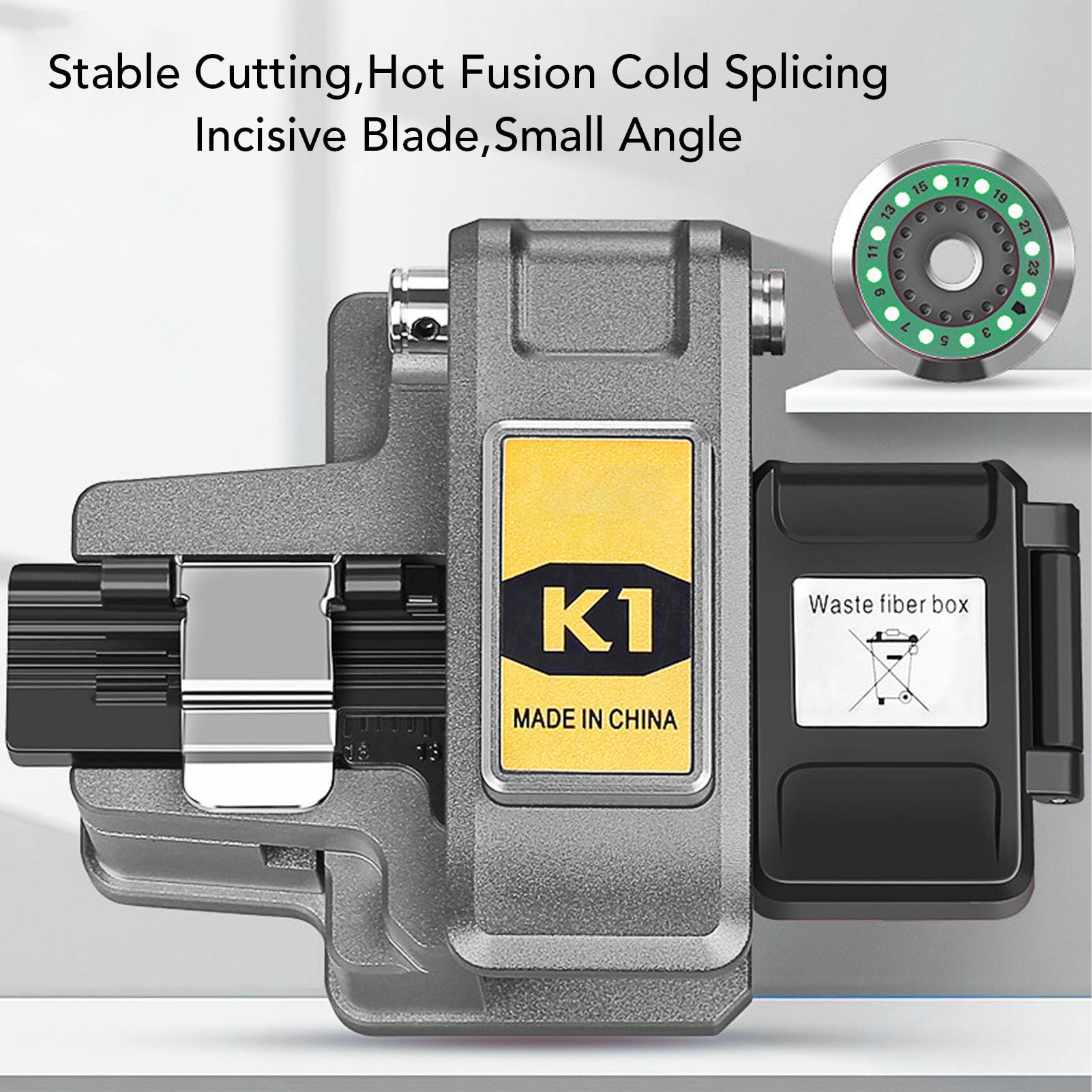 Fiber Optic Tools, Fiber Optic Cleaver With 0.5 Degree Cutting Angle 3 in 1 Fixture For Hot Fusion Cold Splicing Cutting Machine