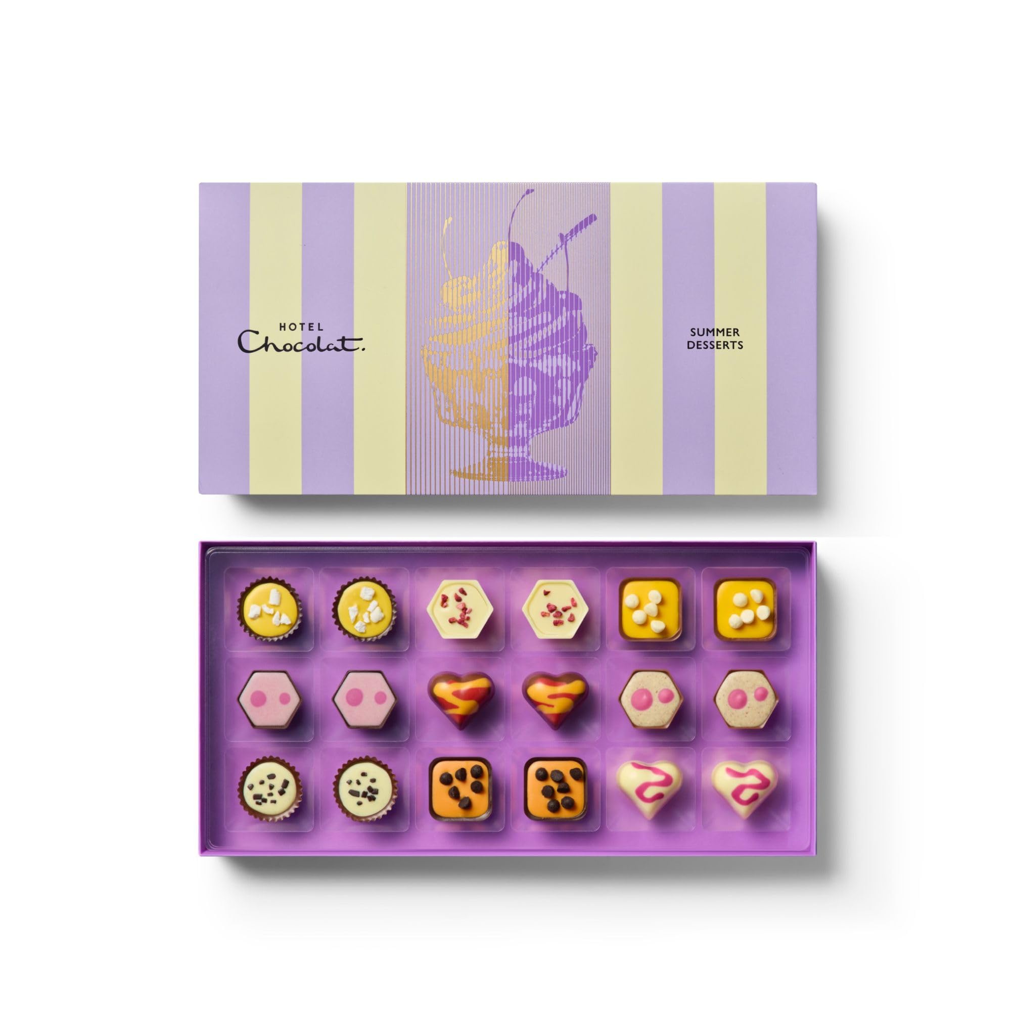 Hotel Chocolat Summer Desserts 18-Piece Box, 240g, Chocolate Gifts for Birthday, Thank You, Congratulations, Anniversary