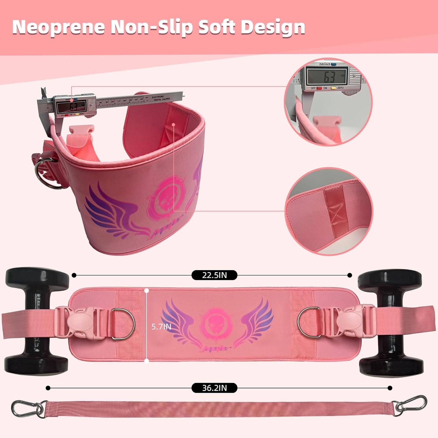 2-in-1 Hip Thrust Belt for Women & Men – Heavy Duty Glute Workout Equipment for Dumbbell, Kettlebell & Plate Exercises – Supports 300 lbs – Weighted Dip Belt for Home & Gym Workouts - Image 5