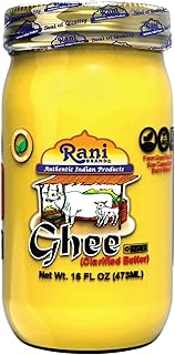 Rani Ghee Pure & Natural from Grass Fed Cows (Clarified Butter) 16oz (1lb) 454g ~ Glass Jar | Paleo & Keto Friendly | Gluten Free | Kosher | Product of USA