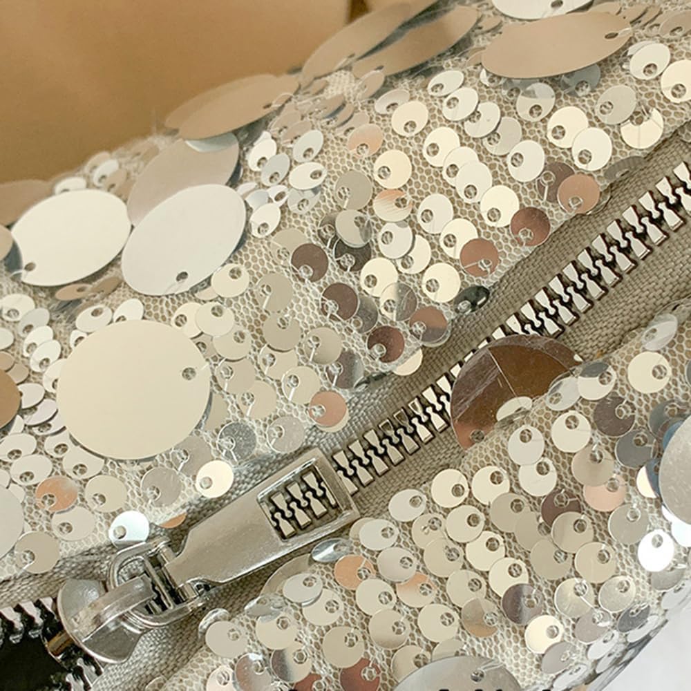 Sither Women's Evening Handbag Large Sequin Evening Bag Purses for Women Glitter Sparkly Handbag with Link Chain for Party - Image 5