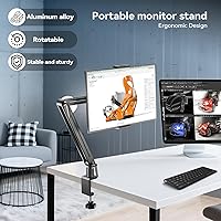 Vista 4 de Mount Soporte para Tablet/Portable Monitor/Ereader - Strong Bearing Weight over 5.5lbs with Built-in Adjusting Wrench with 360°Rotate Base Fits for