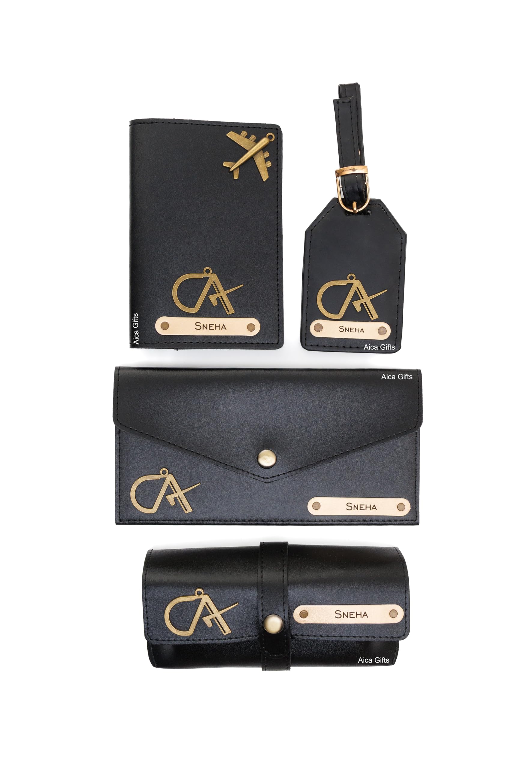 Buy AICA Personalised Name CA Chartered Accountant Leather Wallet