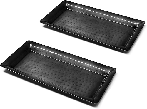 Miniatura 9 de Monarch Abode Decorative Tray – 16-Inch Hand Hammered Antique Copper Metal Bathroom Tray Countertop, Vanity Trays Organizer, Perfume Plate for