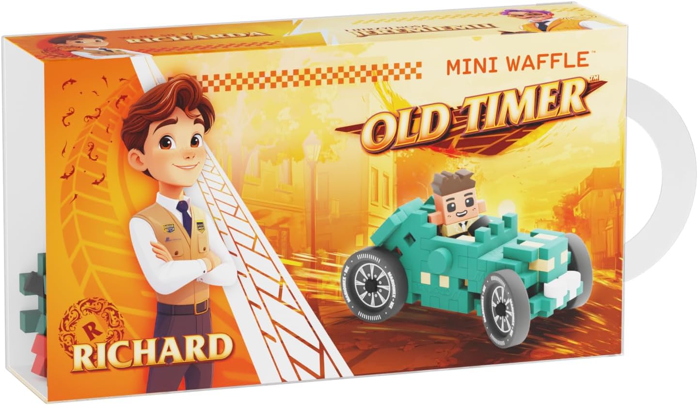 Marioinex Toy Factory Mini Waffle Cars Teal Old Timer 50 Pieces