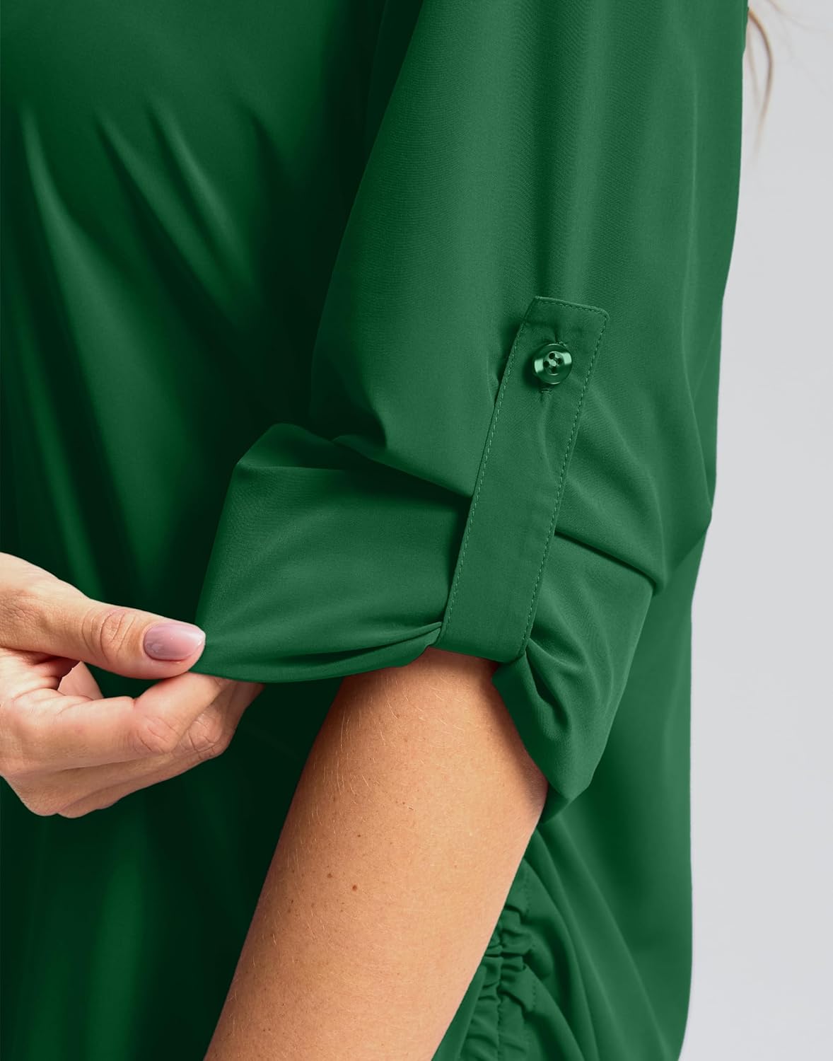 Women's UPF 50+ Long Sleeve UV Sun Protection Shirts Fishing Hiking Button Down Dress Shirt Swim Cover Up for Women