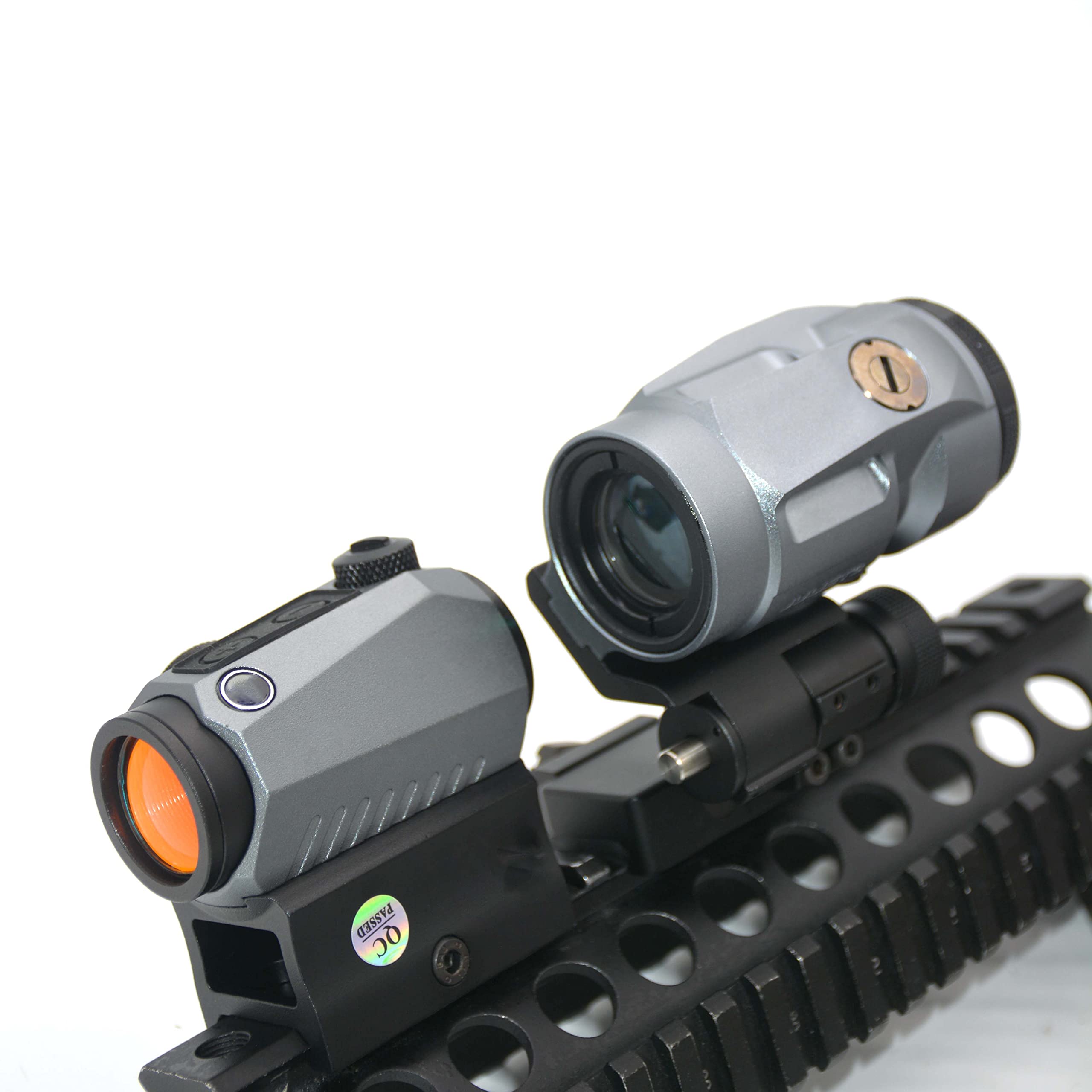 Tactical Red Dot Sight and JULIET Magnifier 3X Scope with Switch to Side QD Mount Motion-Activated Illuminated Hunting Optical Sights fit 20mm Rail Mount Holographic Full Mark
