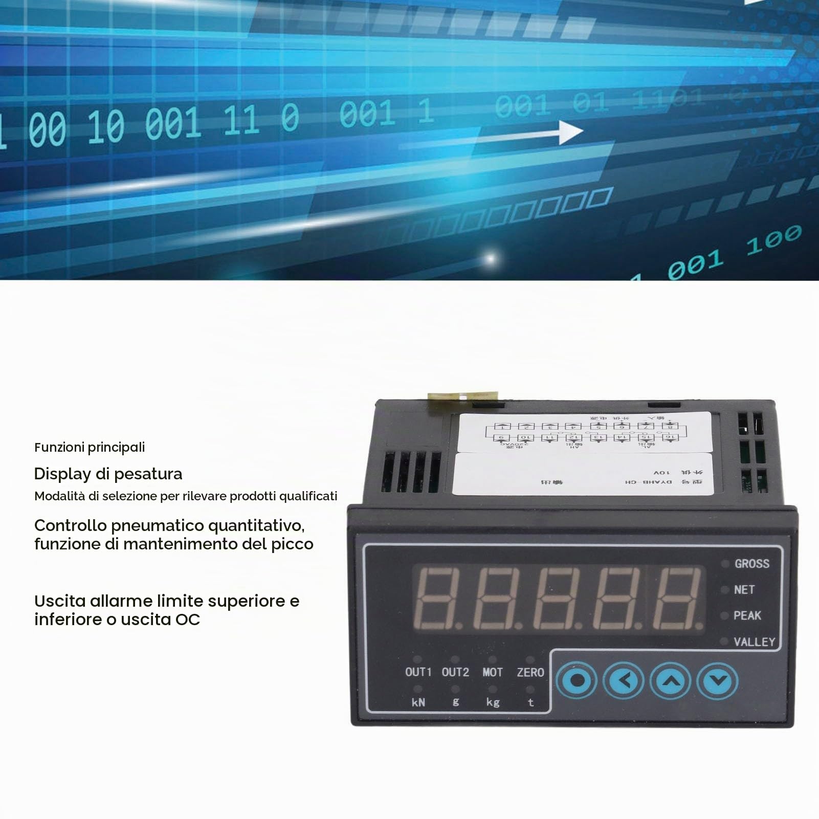 Display a LED a 5 Cifre Indicatore di Peso Controller 220VAC Indicatore Cella di Carico Intelligente con Comunicazione 485 DYAHBCH
