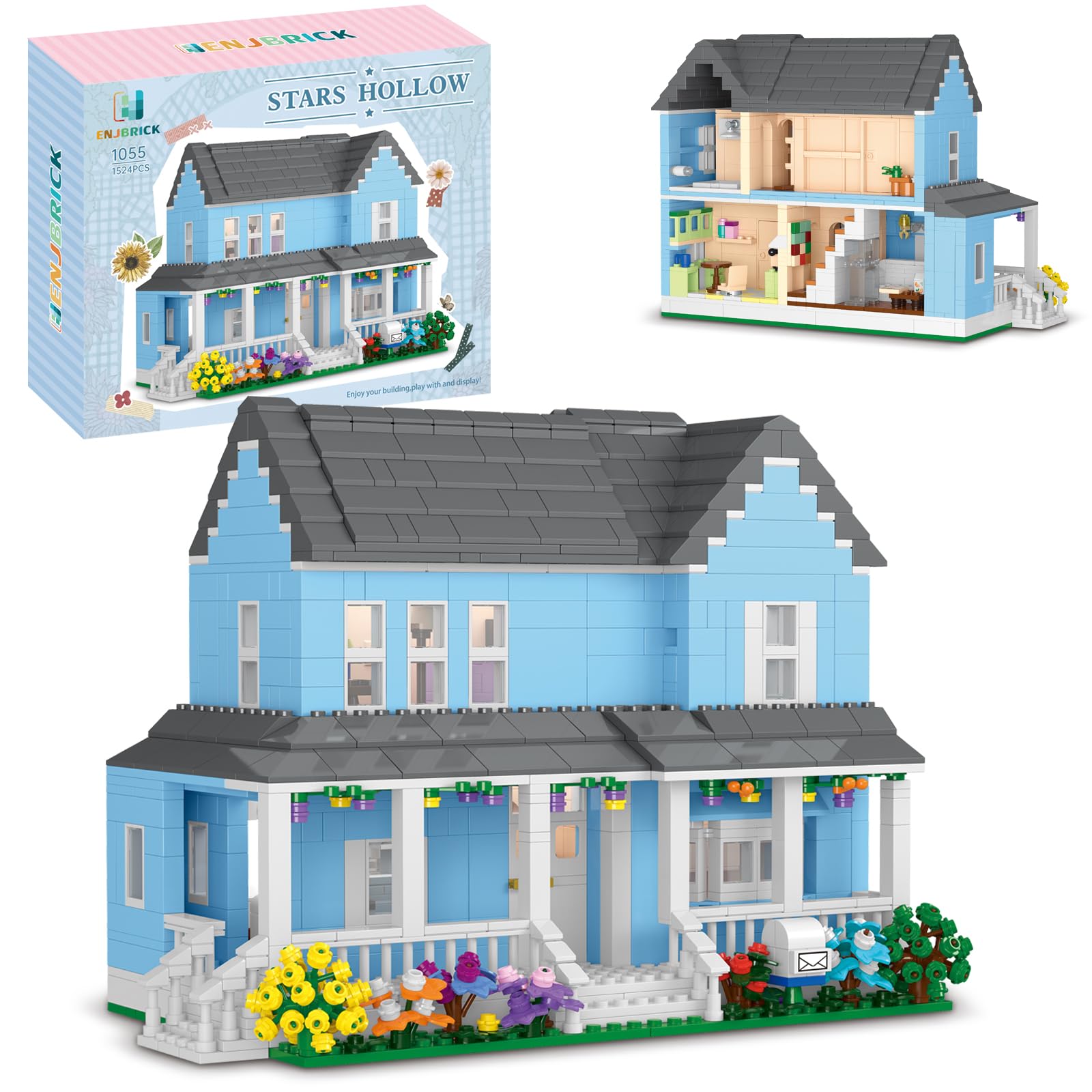 Gilmore House Building Set Compatible with Lego for Girls,Architecture Building House Kit for Women Decor,Girls Christmas Birthday Gifts 1524 pcs