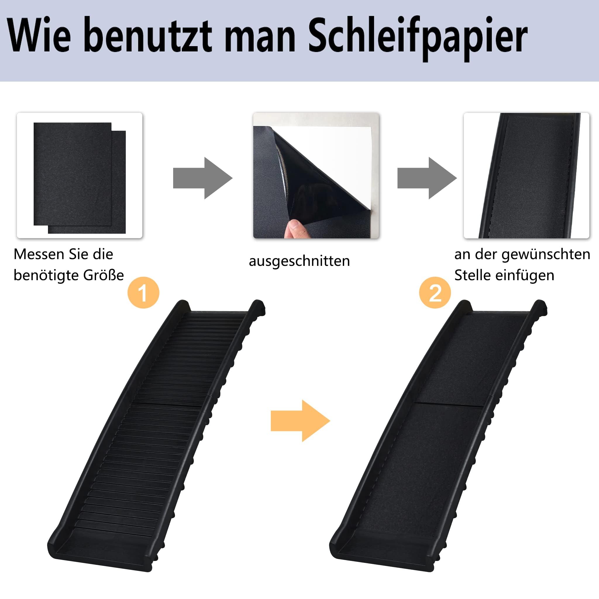Aufun Rampa per Cani Pieghevole in Plastica per Bagagliaio per Auto Rampa per Animali Domestici Ingresso, Passerella Antiscivolo con Tampone in Gomma Fino a 90 kg, 156 x 40 cm Nero
