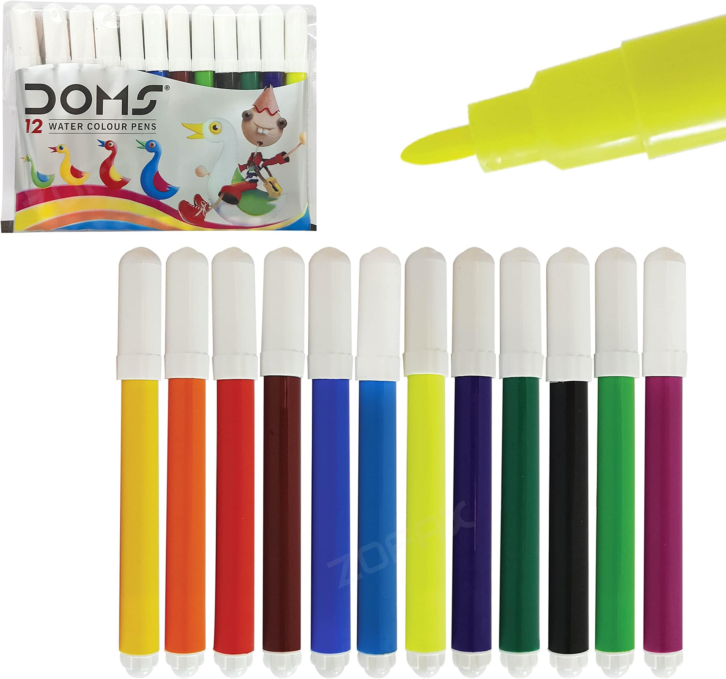 12 Aqua Mini Water Colouring Pens - Pens - Unique Push Resistant Tip