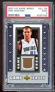 Dirk Nowitzki Card 2007-08 Upper Deck UD Game Jersey (POP 2) #GJ-DN PSA 9