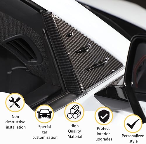 Miniatura 4 de Cubierta triangular para ventana delantera compatible con Chevrolet Corvette C8 Stingray Sports 2020 2021 2022, calcomanías de cubierta de alerón