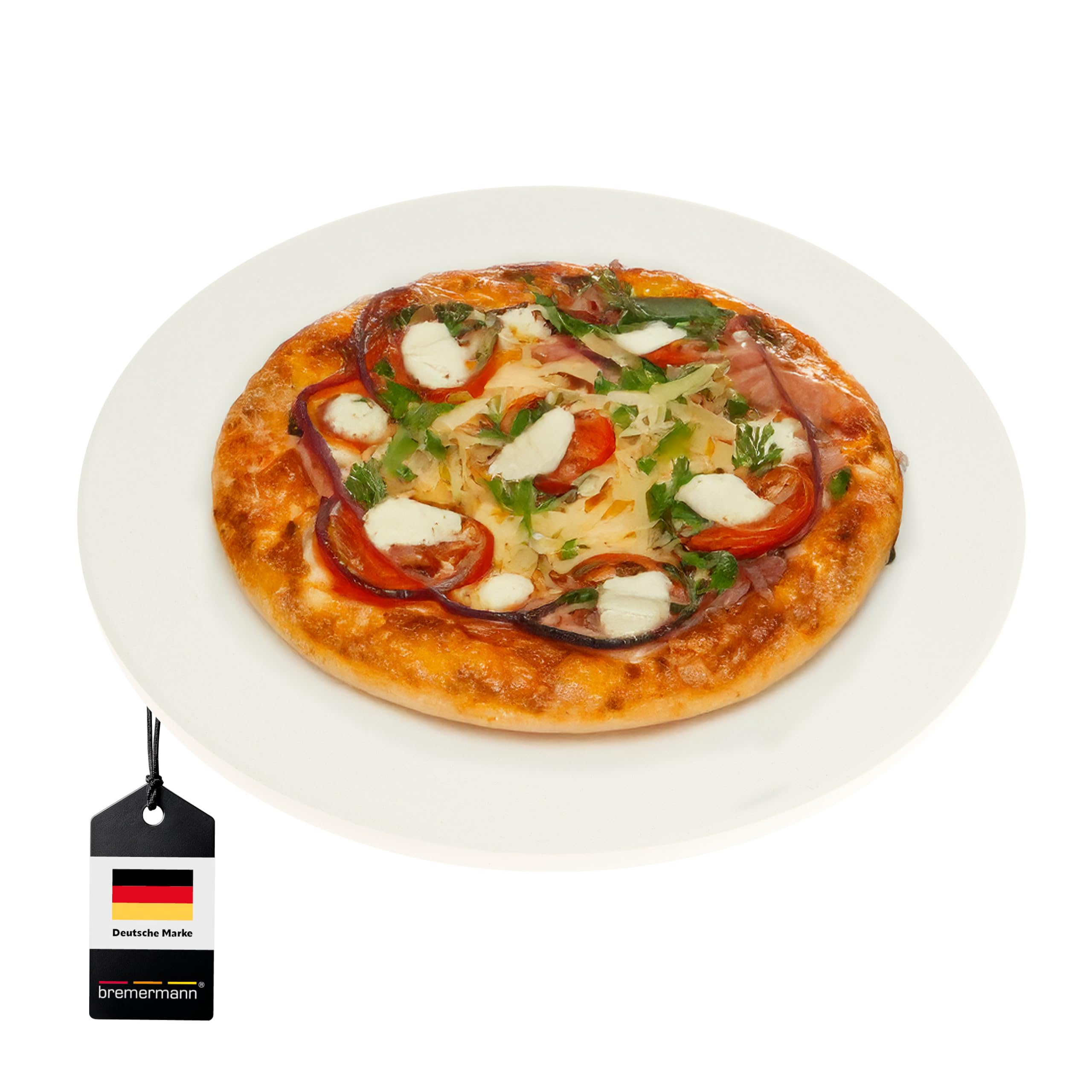 bremermann Pizzastein rund Ø 38 cm // Cordierit, 1,5 cm dick // Backstein für Ofen und Grill