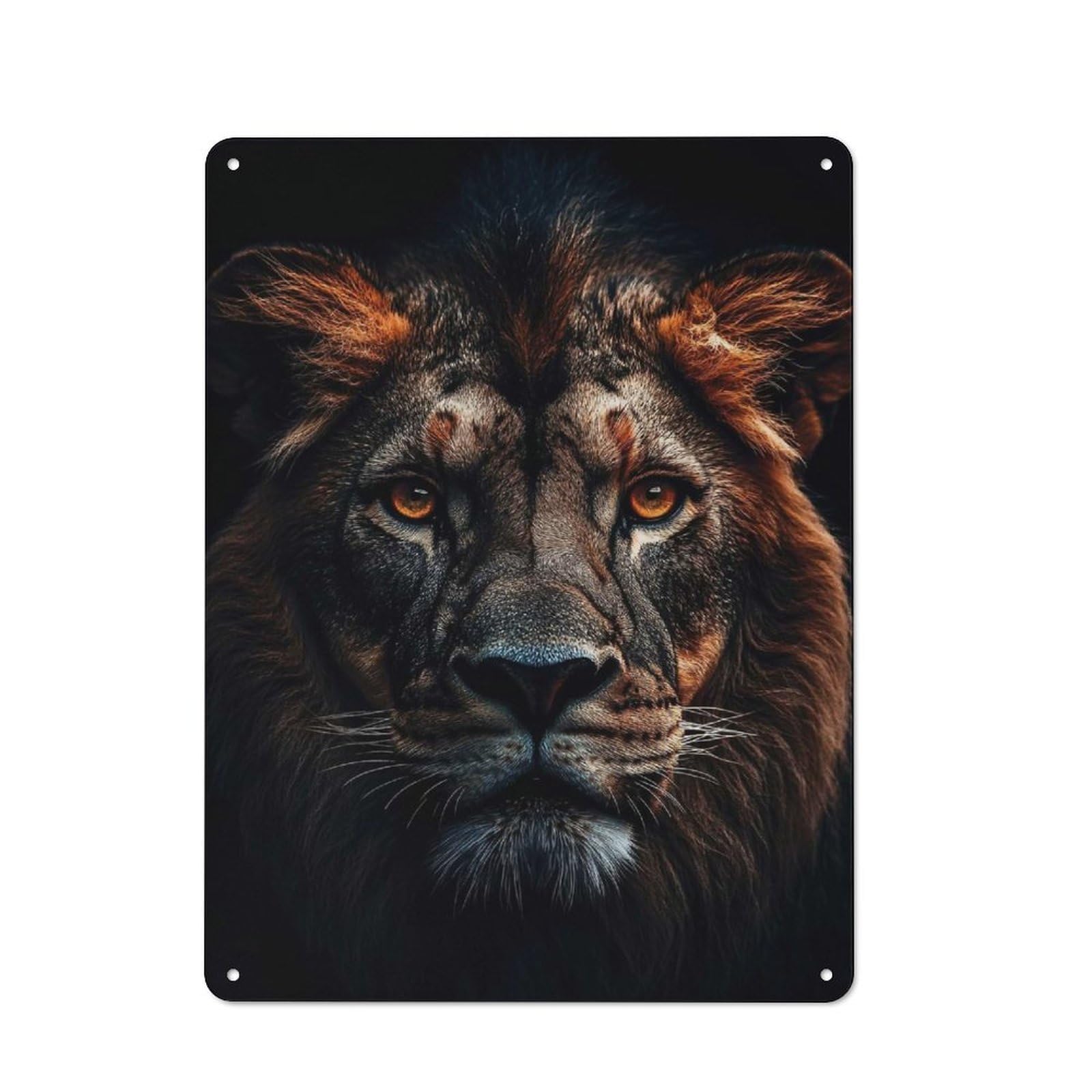 Junmoney Style-7 Tin Wall Plaque 40X30cm With Majestic Lion Portrait(2) For Studio Or Craft Room, Suited To Studio Decor Lovers