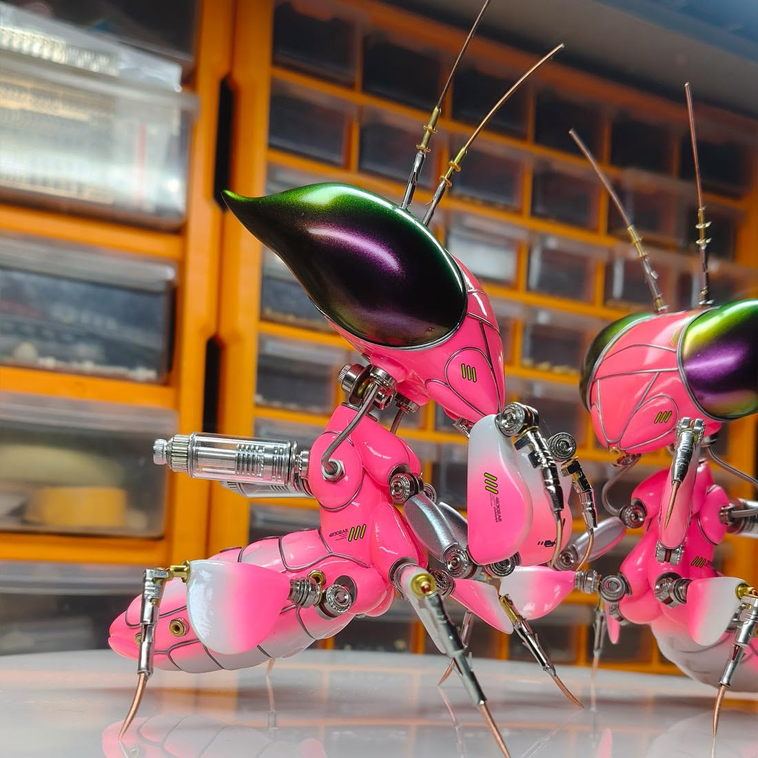 Puzzle in metallo 3D per adulti, modello 3D fai da te in metallo, modello di insetti meccanici, decorazione Steampunk fai da te, collezione e regalo, rosa