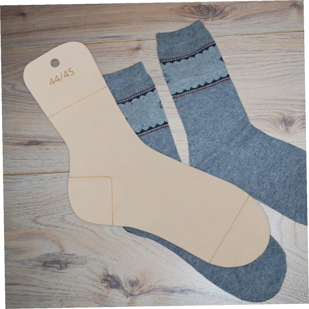 Wooden Sock Blocker Template for Knitting, 5 Piece Set