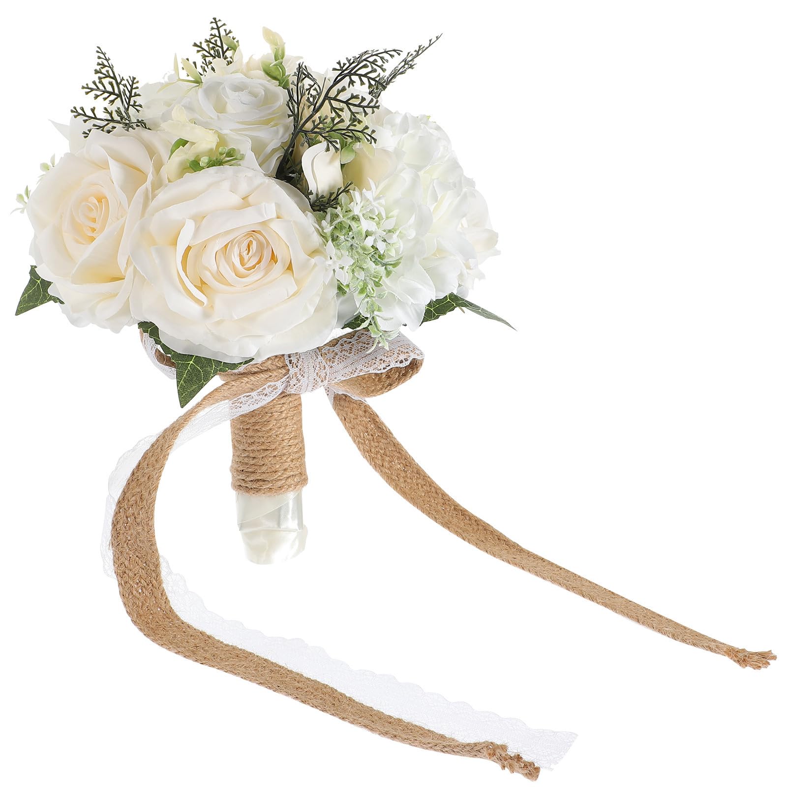 Eleganter Künstlicher Brautstrauß aus Beigem Seidenstoff mit Realistischer Optik und Langer Lebensdauer für Hochzeit Tischdekoration und Blumenarrangements