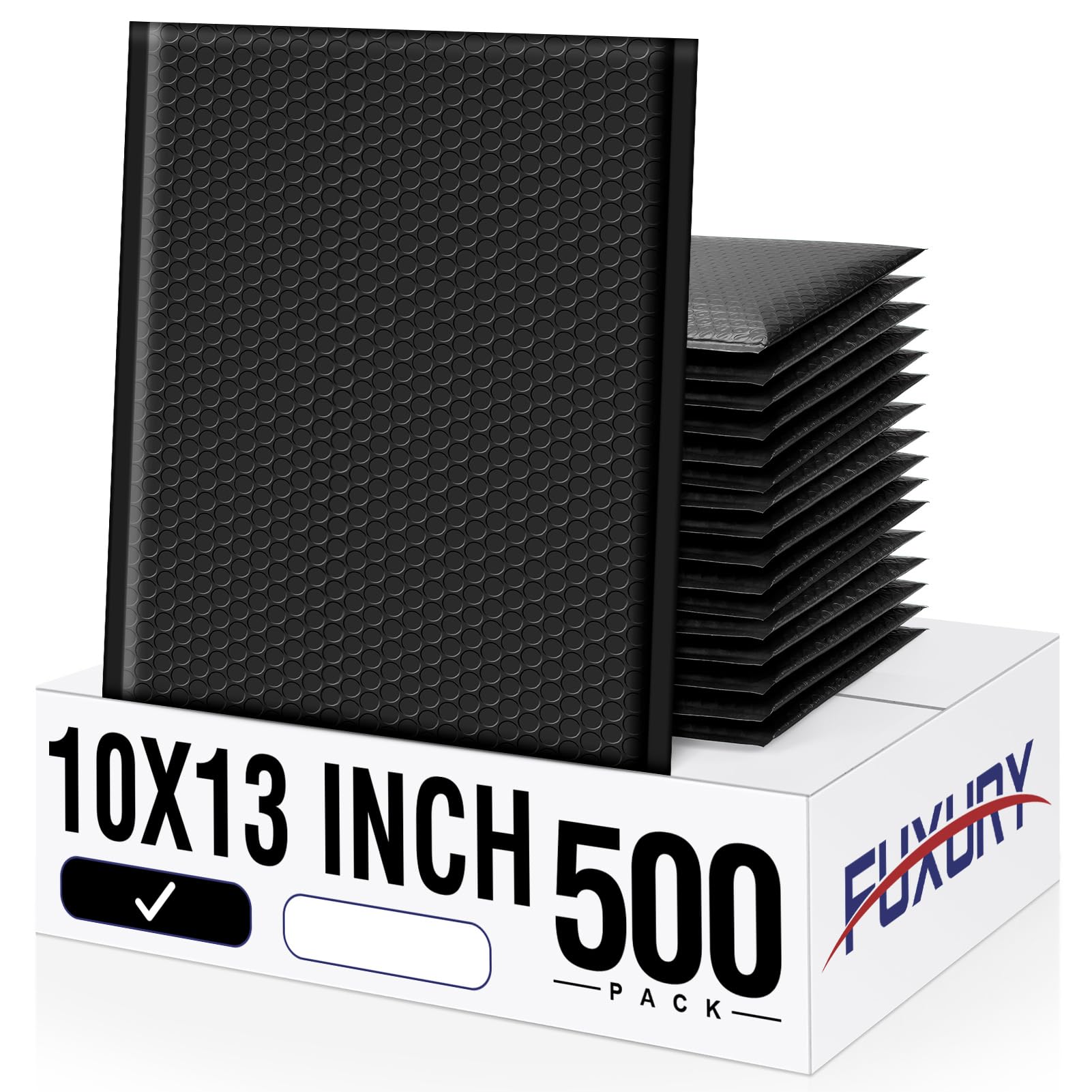 Fuxury Bubble Mailers 10x13 Inch Black 500 Pack Bulk Padded Envelopes