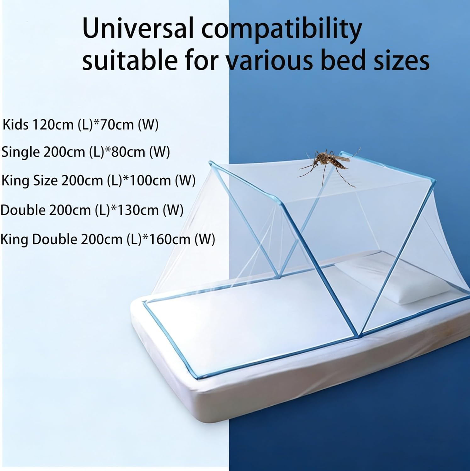 Pop Up Mosquito Net for Bed – Portable Foldable Tent for Camping Travel, Easy Setup Lightweight Netting for Patio/Home/Outdoor, Breathable Insect Screen w/Carry Bag(B,Double 200cm (L)*130cm (W))