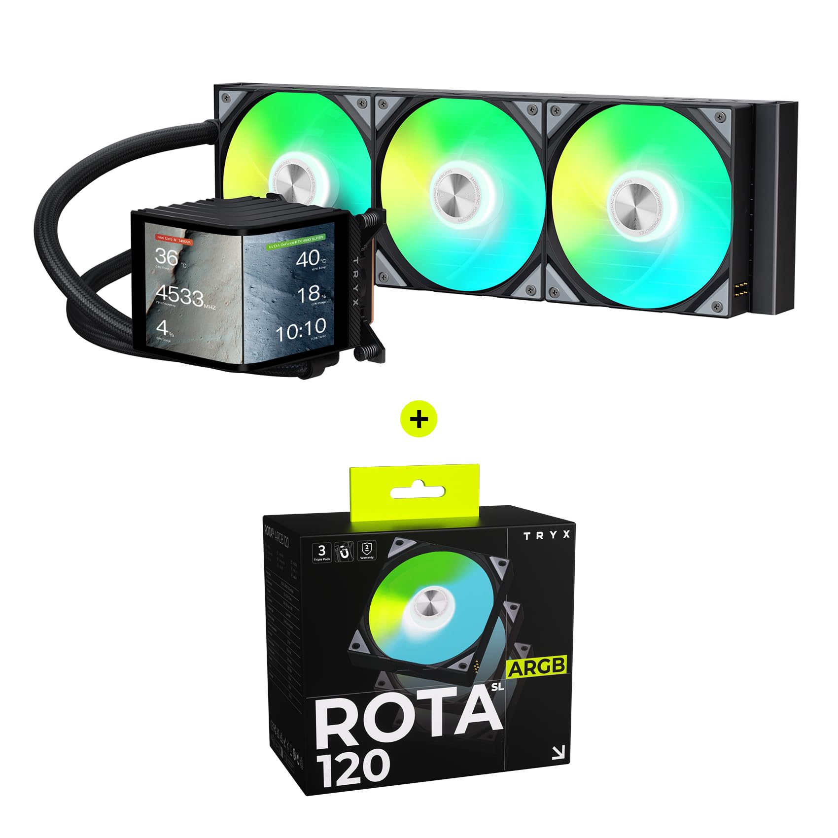 Amazon.com: TRYX Panorama 360 ARGB Curved Screen 360mm AIO and