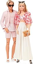 Muñeca Barbie Style 2-Pack y Muñecos Ken Vestidos con Modas de Resort y Trajes de Baño, Regalo Coleccionable
