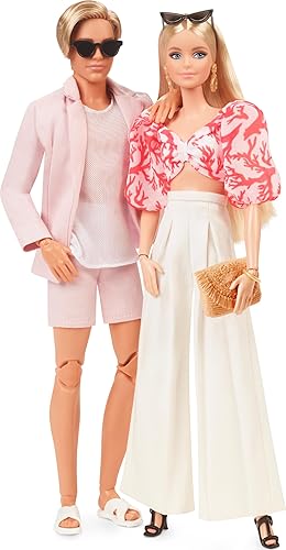 Muñeca Barbie Style 2-Pack y Muñecos Ken Vestidos con Modas de Resort y Trajes de Baño, Regalo Coleccionable
