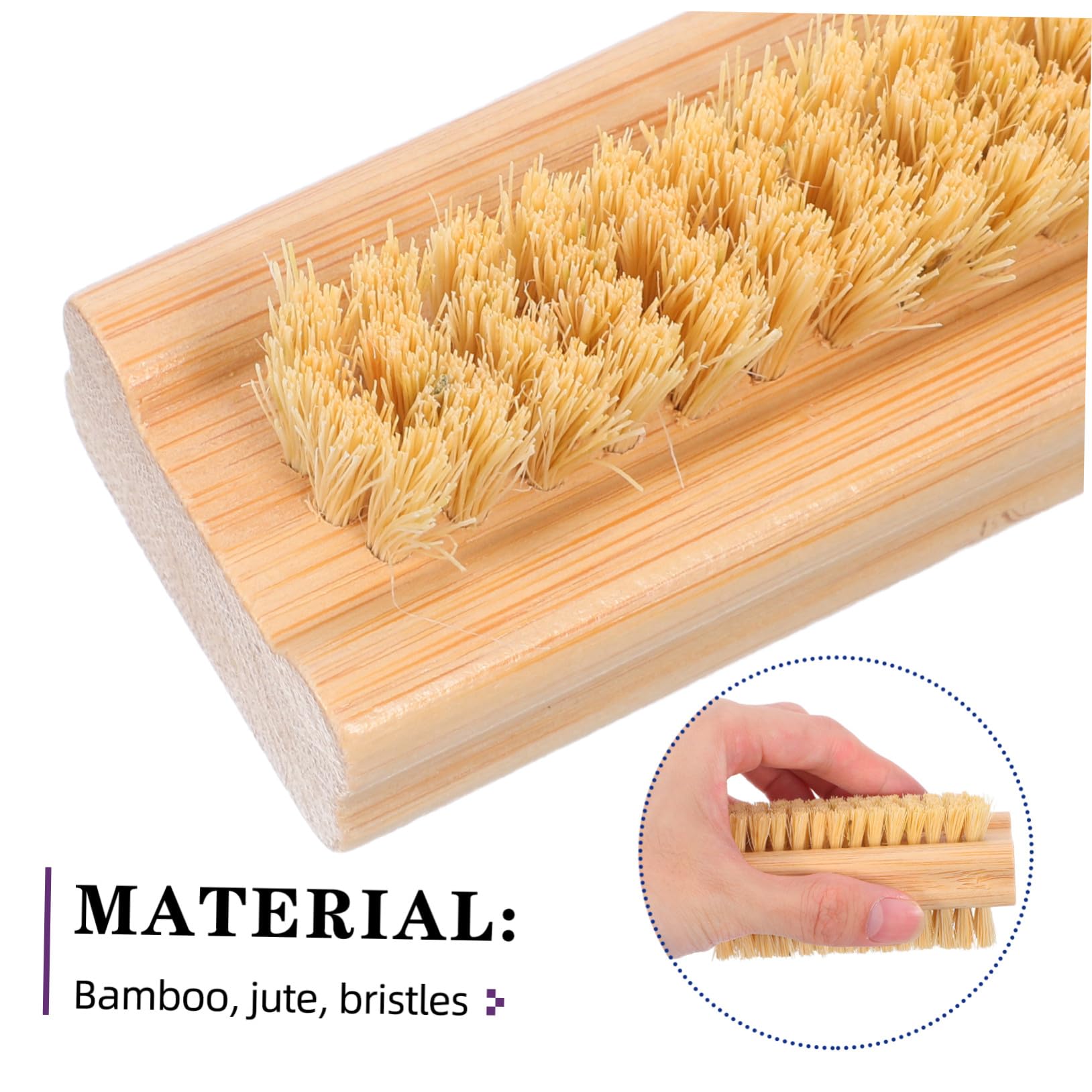 4 Pezzi Spazzole per Unghie in Bamboo con Setole di Cinghiale e Juta Spazzolino Doppia Faccia per Pulizia Cuticole e Manicure Professionale per Tecnici e Uso Quotidiano