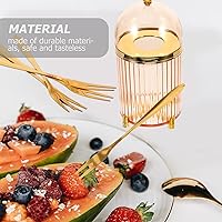 Vista 7 de Angoily 1 Unidades Tenedores De Frutas Creativo Postre Tenedores Aperitivos Camping Dorado Portátil