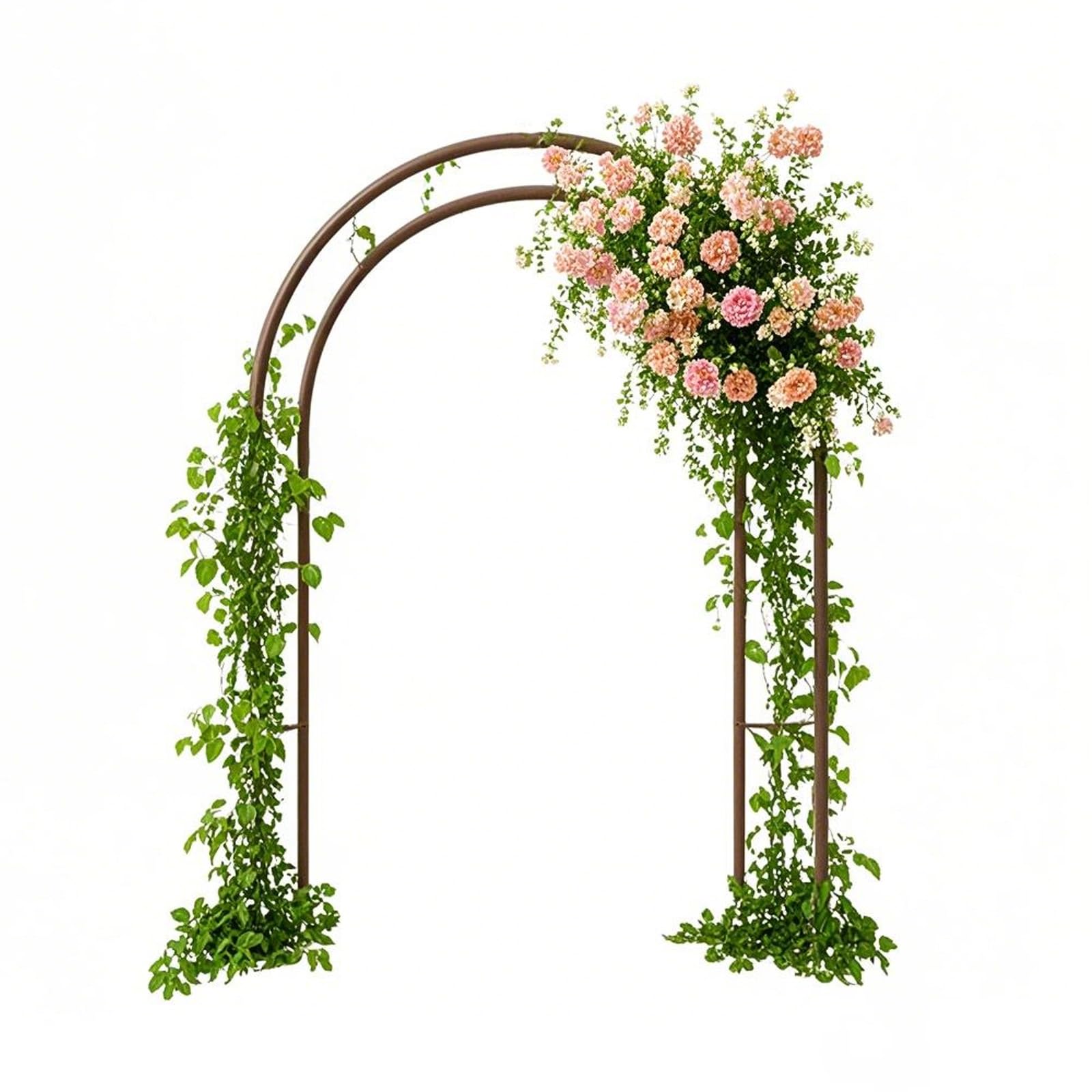 Arco per rose in metallo per piante rampicanti, traliccio da giardino, arco per matrimonio, 80 x 200 x 120 x 220 x 180 x 220 cm, 240 x 220 cm, 300 x 220 cm, marrone, 280 x 250 cm.